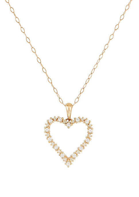 1/3 ct. t.w. Diamond Heart Pendant Necklace in 10k Yellow Gold