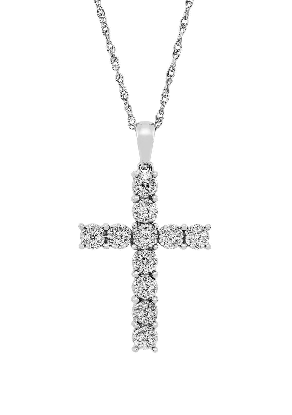 1/2 ct. t.w. Diamond Cross Pendant on Chain 