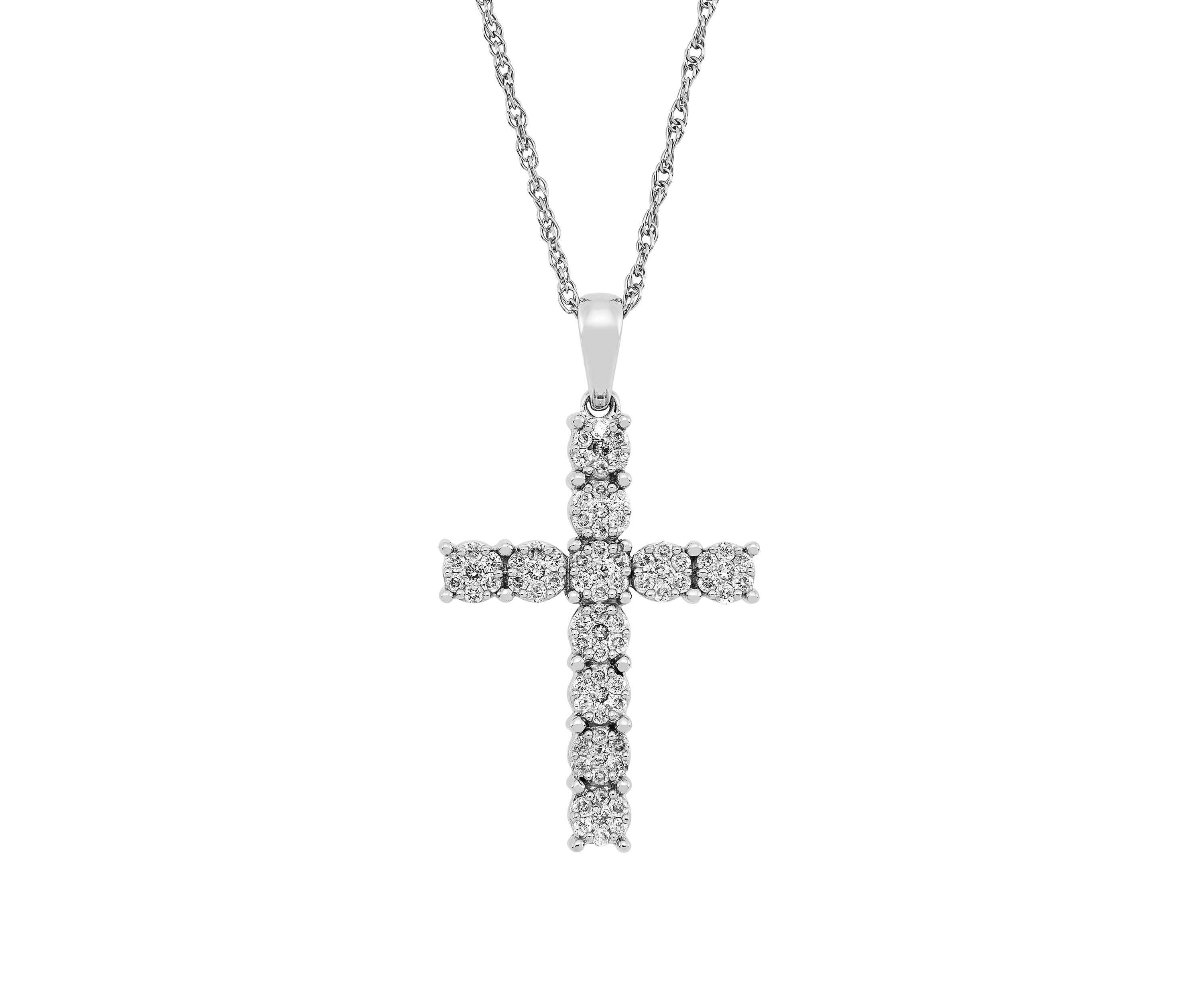 1/2 ct. t.w. Diamond Cross Pendant on Chain 