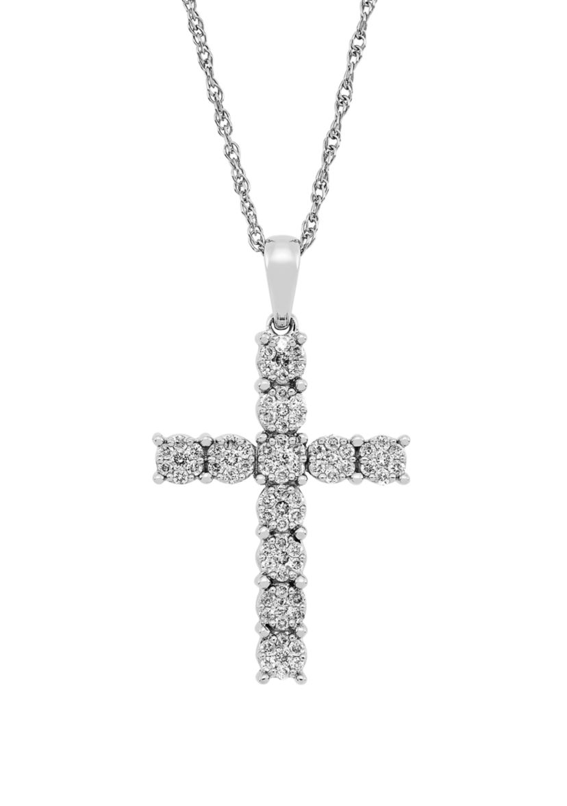 1/2 ct. t.w. Diamond Cross Pendant on Chain 