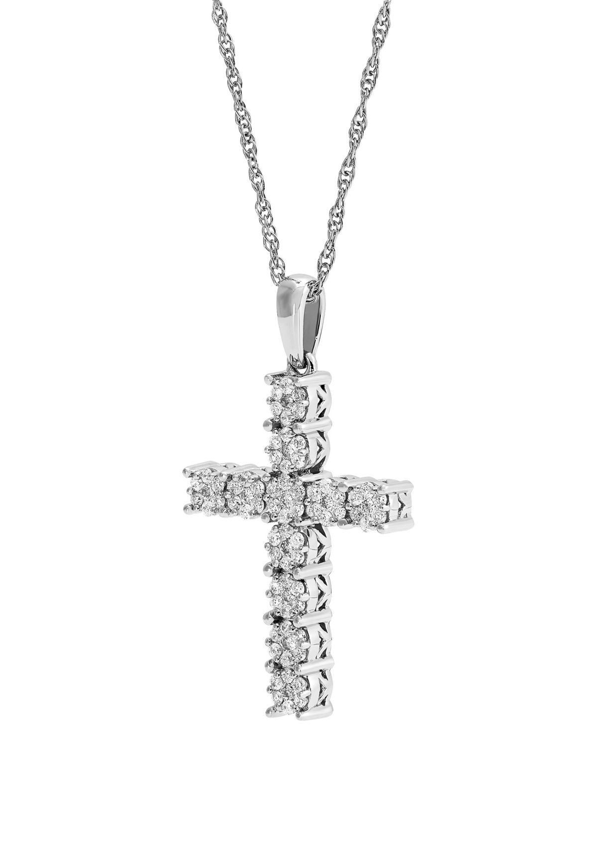1/2 ct. t.w. Diamond Cross Pendant on Chain 