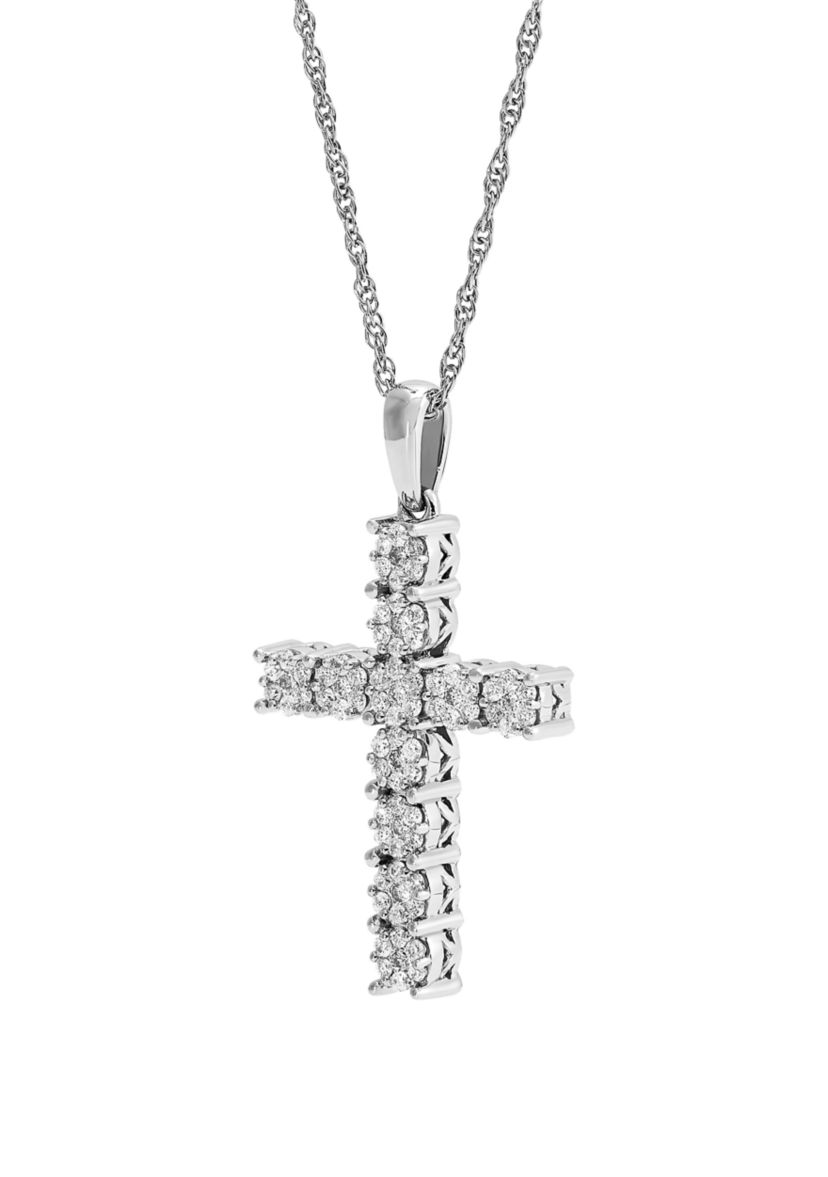 1/2 ct. t.w. Diamond Cross Pendant on Chain 