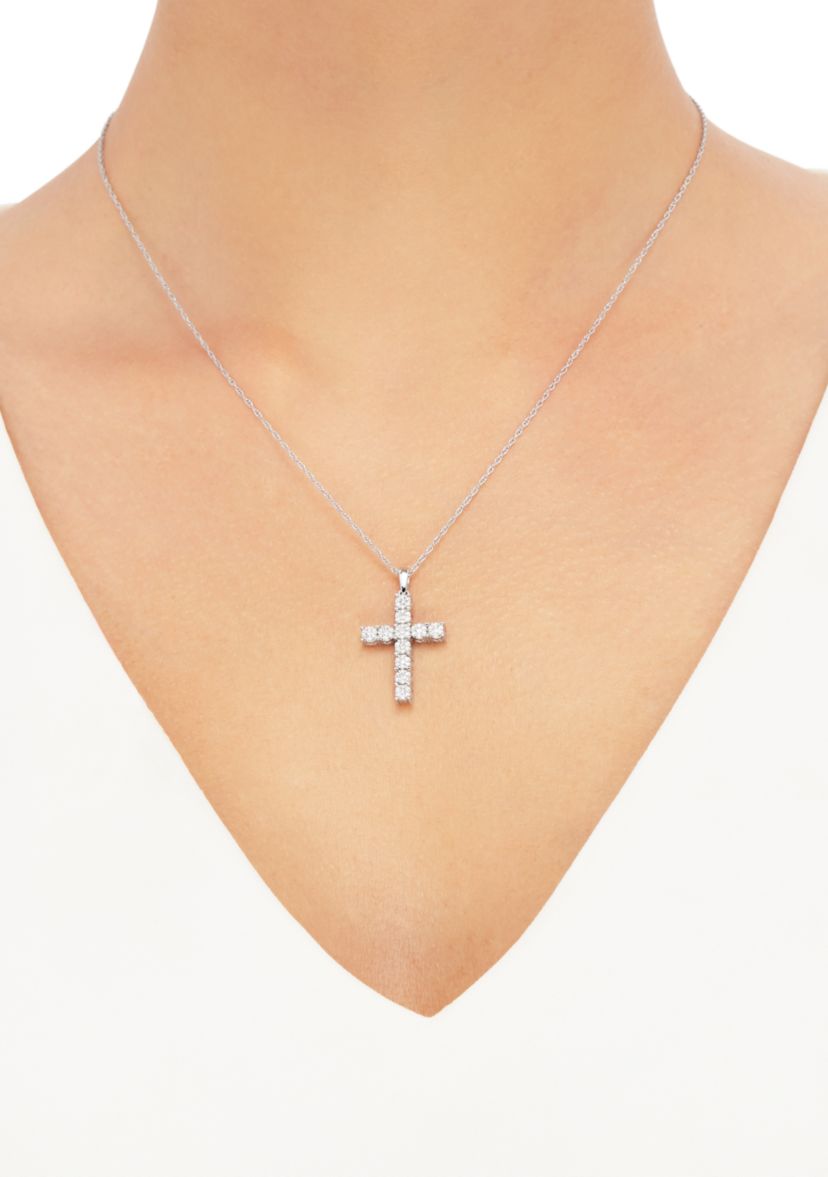 1/2 ct. t.w. Diamond Cross Pendant on Chain 