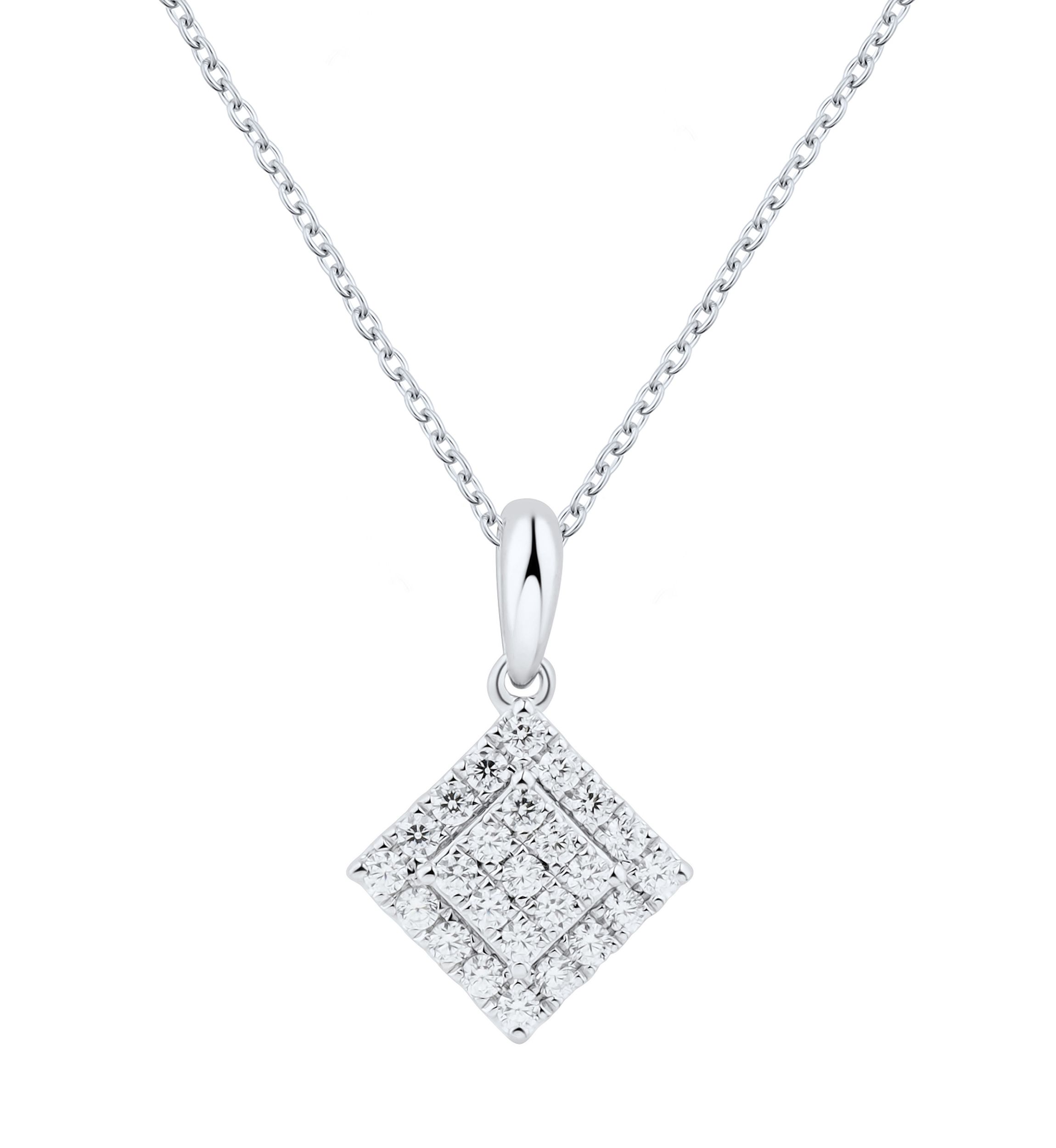 1/4 ct. t.w. Lab Created Diamond Necklace in 10K White Gold with 18" Rope Chain