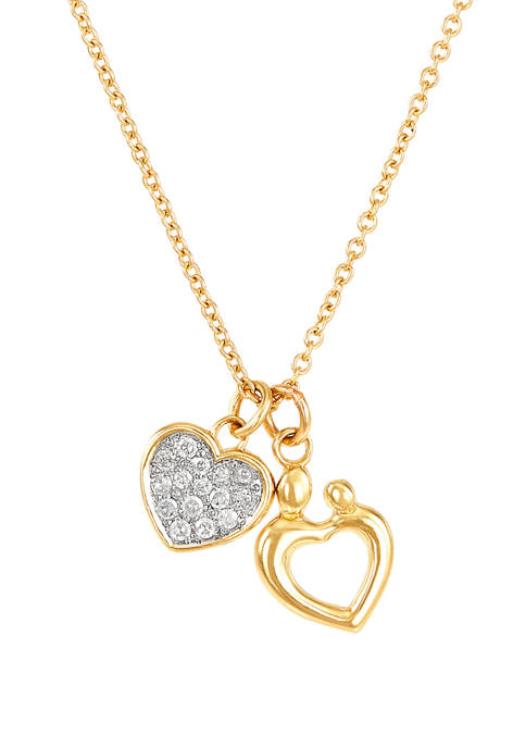 Belk & Co. 1/10 ct. t.w. Diamond Heart Pendant in 10K Yellow Gold | belk