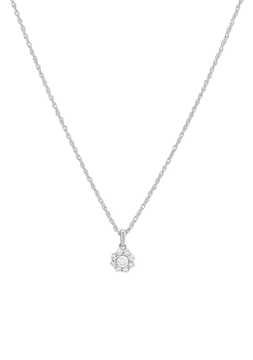 1/3 ct. t.w. Lab Created Diamond Pendant Necklace with 18" Rope Chain in Sterling Silver