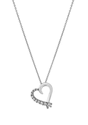 Belk & Co Grown With Love 1/2 Ct. T.w. Lab Created Diamond Heart Pendant Necklace In Sterling Silver