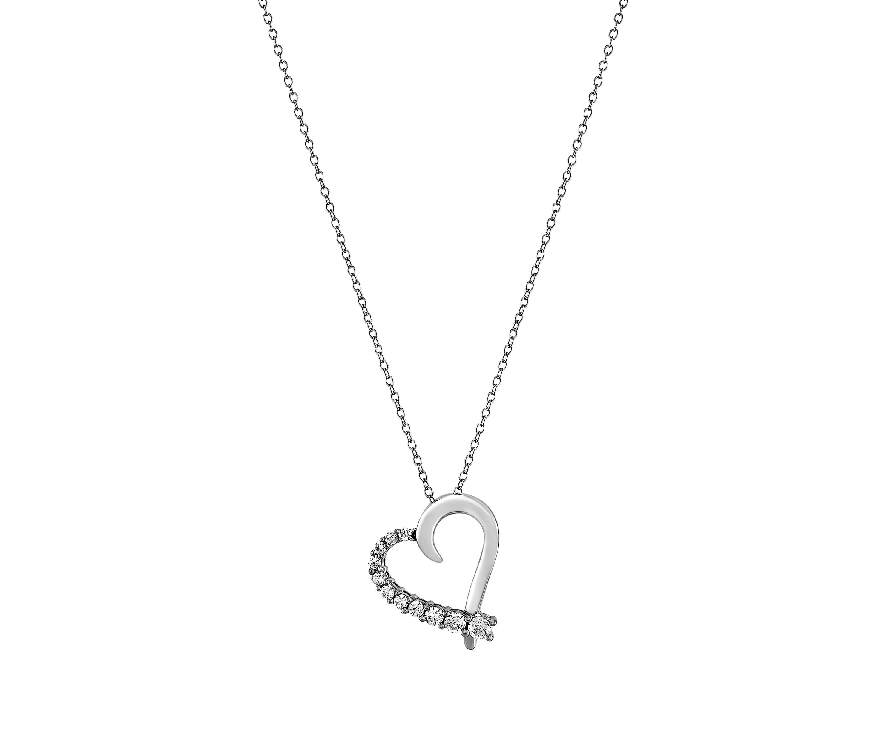Grown With Love 1/2 ct. t.w. Lab Created Diamond Heart Pendant Necklace in Sterling Silver 