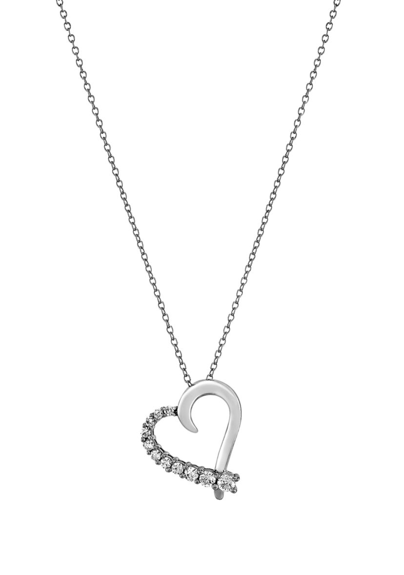 Grown With Love 1/2 ct. t.w. Lab Created Diamond Heart Pendant Necklace in Sterling Silver 