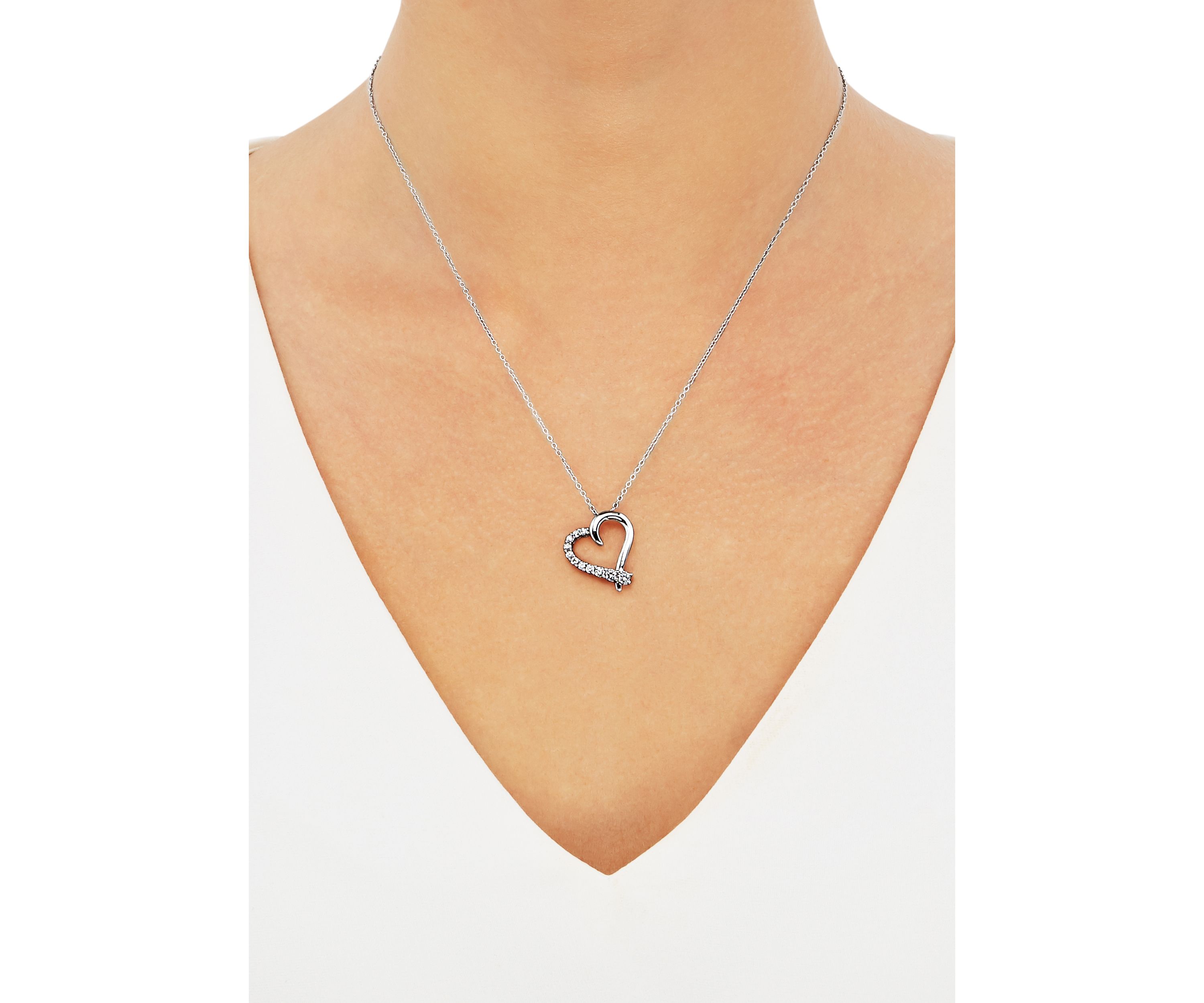 Grown With Love 1/2 ct. t.w. Lab Created Diamond Heart Pendant Necklace in Sterling Silver 