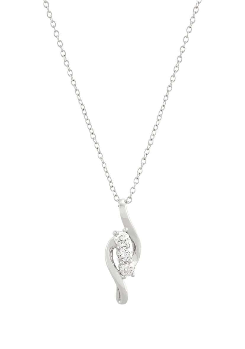 1/3 ct. t.w. Lab Grown Diamond Pendant Necklace on 18 Cable Chain in Sterling Silver