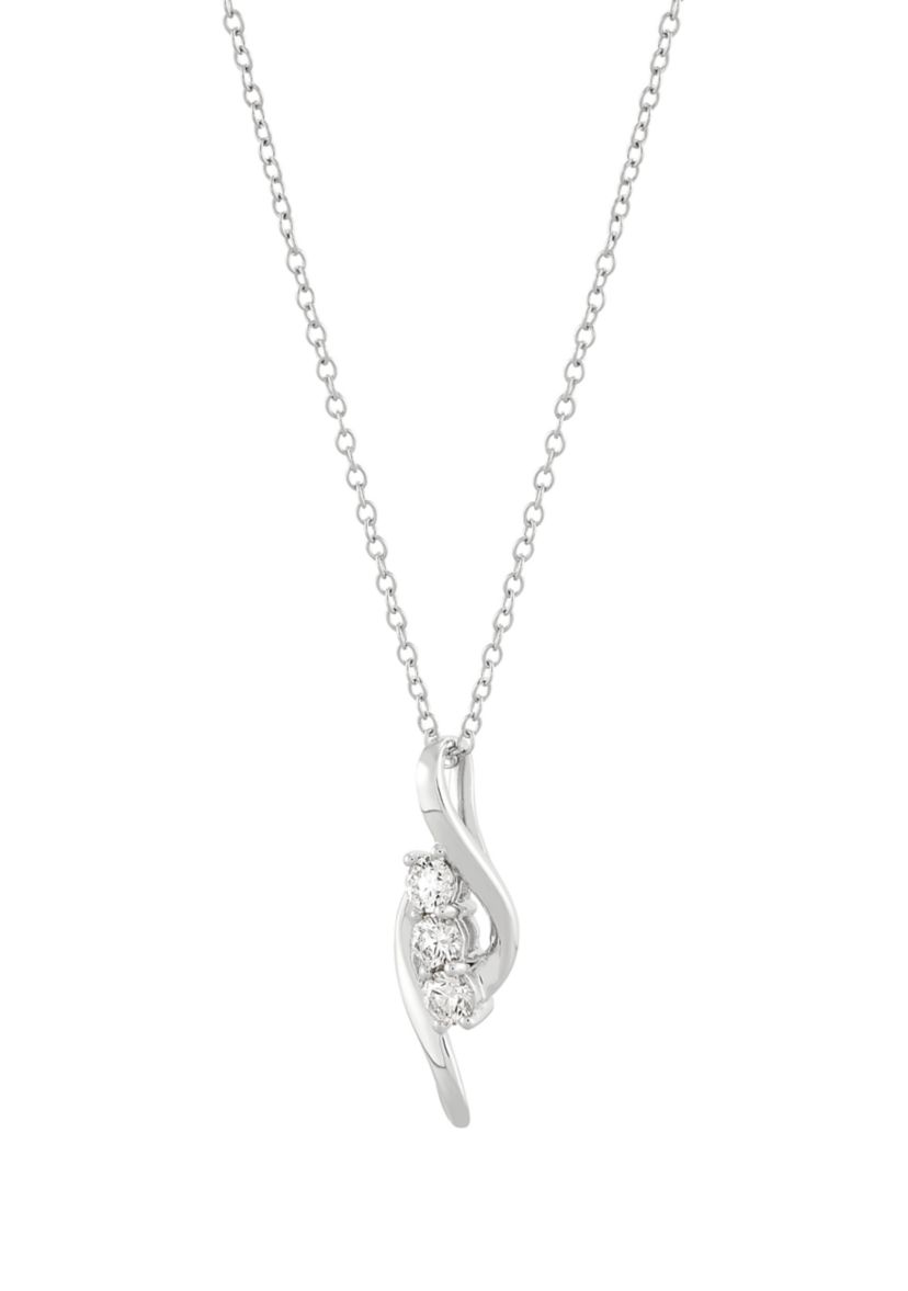 1/3 ct. t.w. Lab Grown Diamond Pendant Necklace on 18 Cable Chain in Sterling Silver