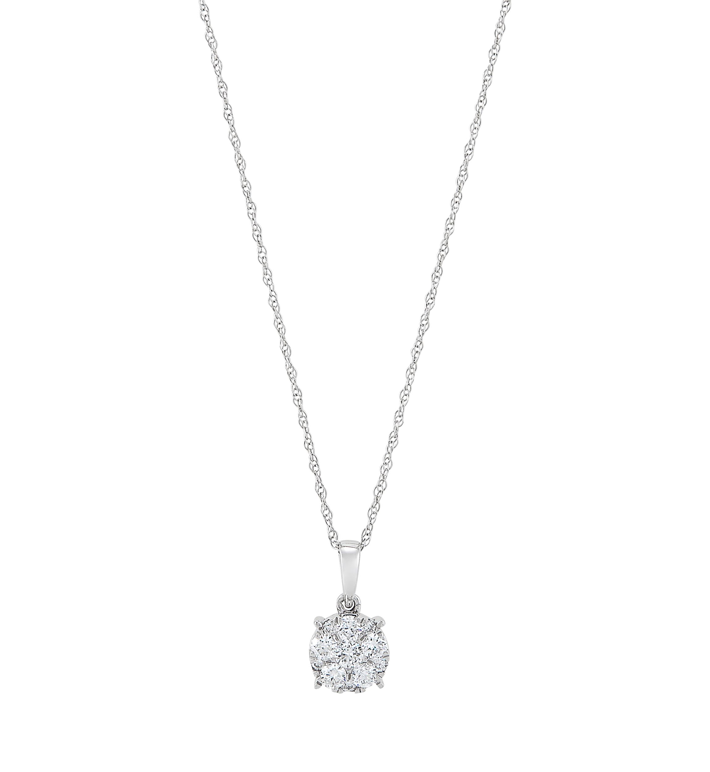 Grown With Love 1/3 ct. t.w. Lab Created Diamond Pendant with 18 Inch Rope Chain in 10k White Gold
