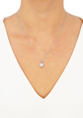 1 CTDiamond Solitaire Pendant in 14K White Gold - Zales