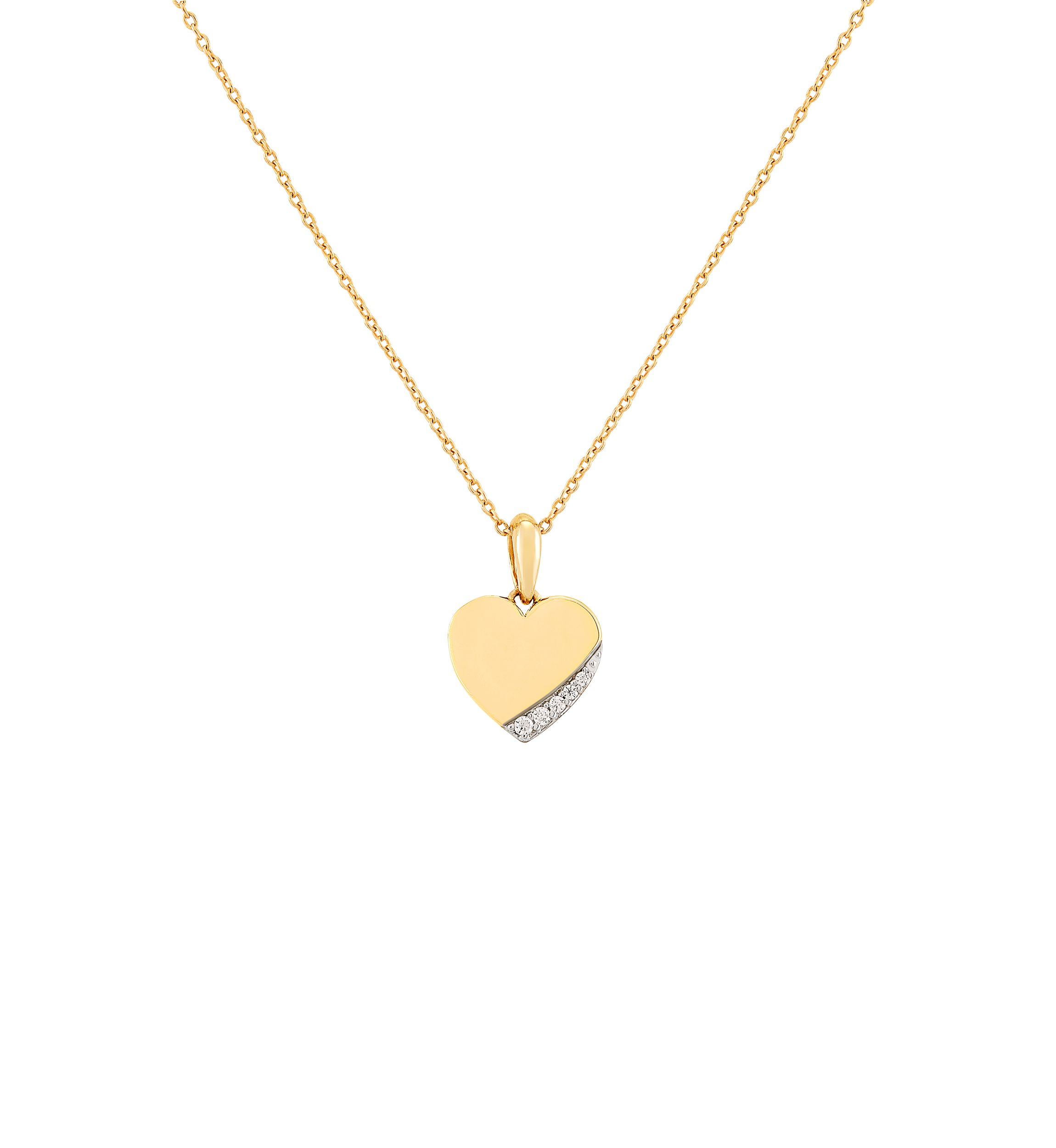  1/10 ct. t.w. Diamond Heart Pendant Necklace in 10K Yellow Gold 