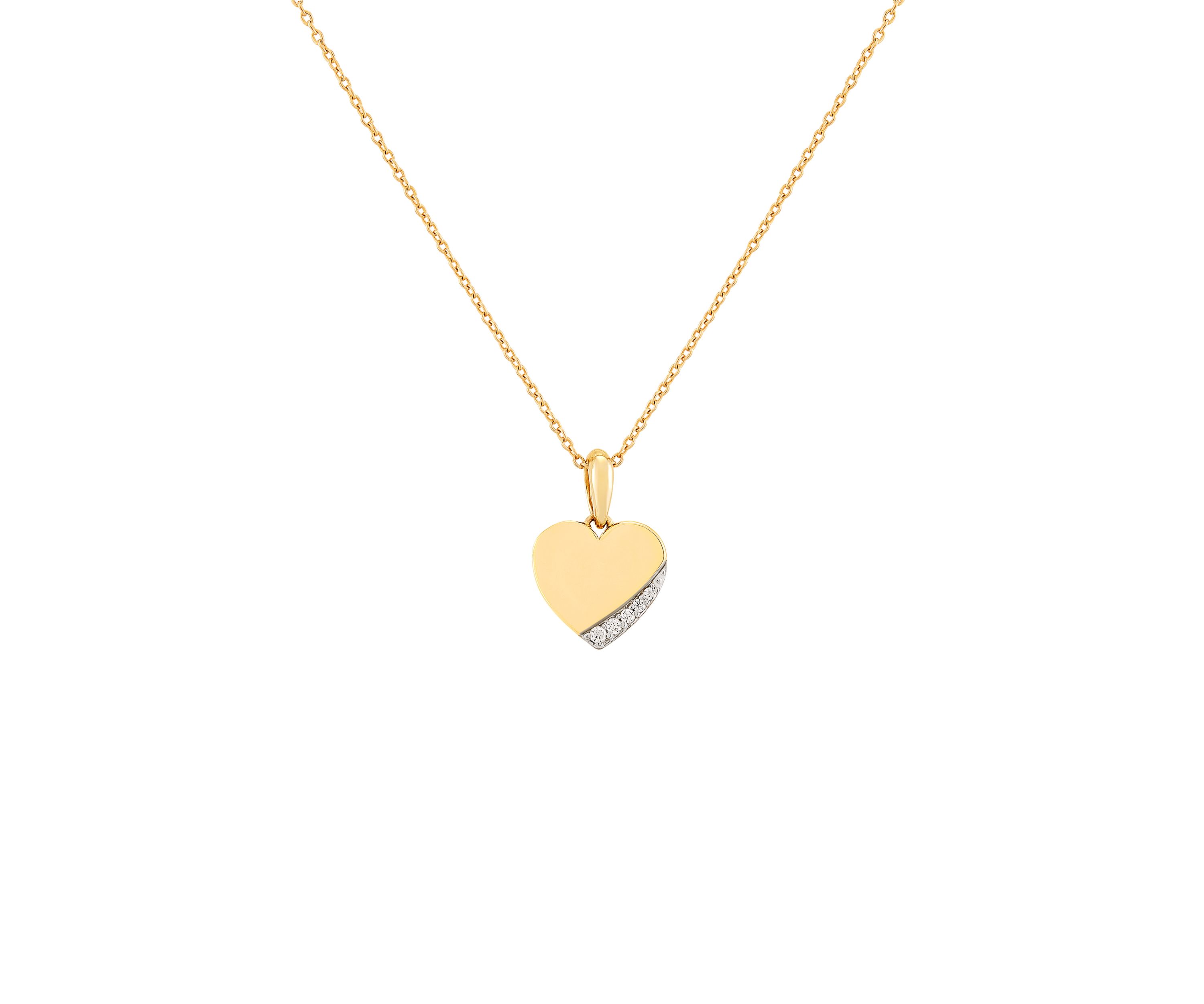  1/10 ct. t.w. Diamond Heart Pendant Necklace in 10K Yellow Gold 