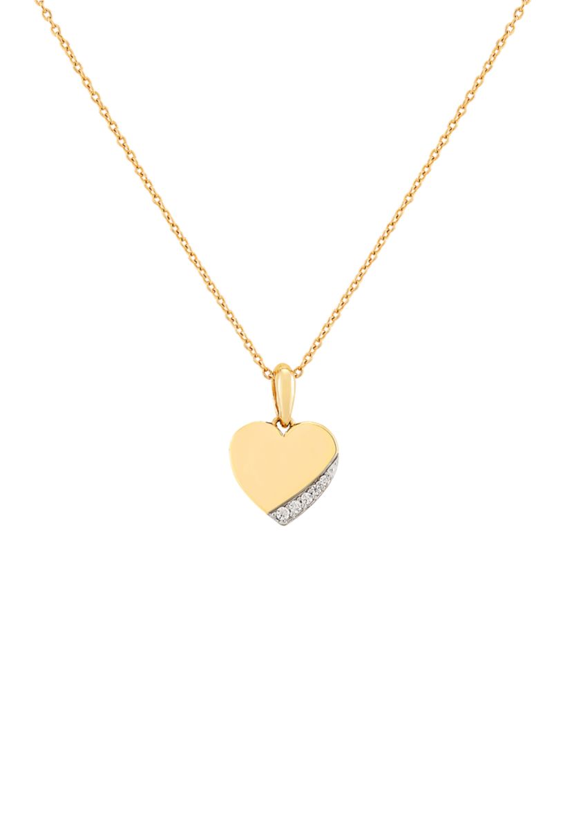  1/10 ct. t.w. Diamond Heart Pendant Necklace in 10K Yellow Gold 