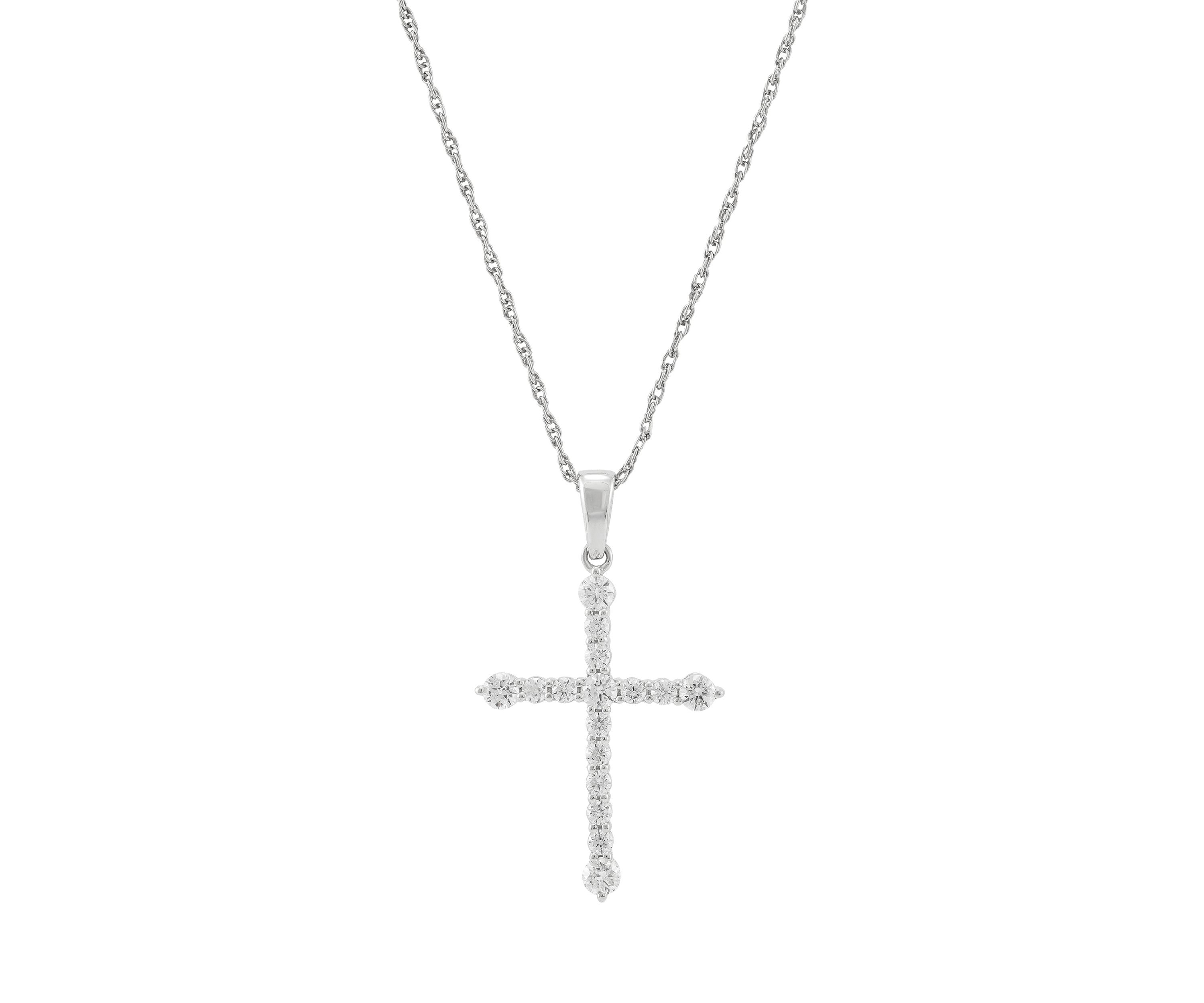  1/2 ct. t.w. Lab-Created Diamond Necklace in 10K White Gold with 18" Rope Chain