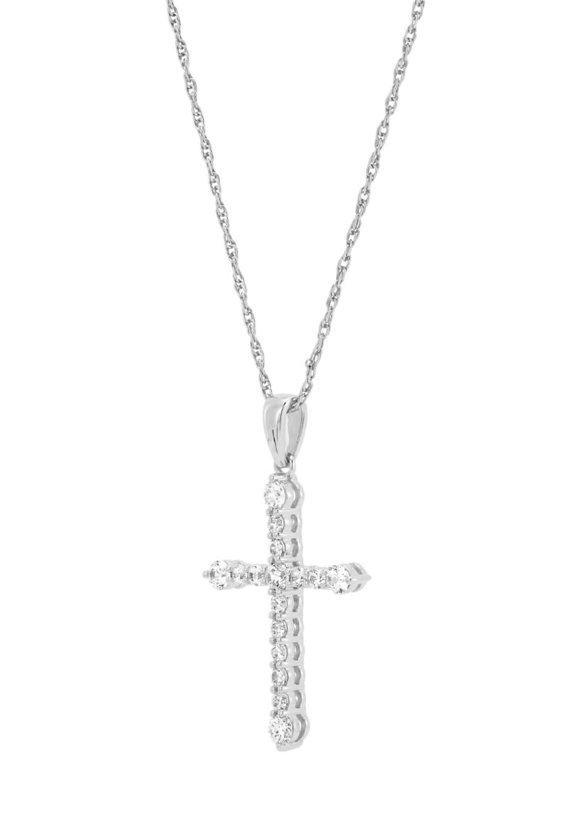  1/2 ct. t.w. Lab-Created Diamond Necklace in 10K White Gold with 18" Rope Chain