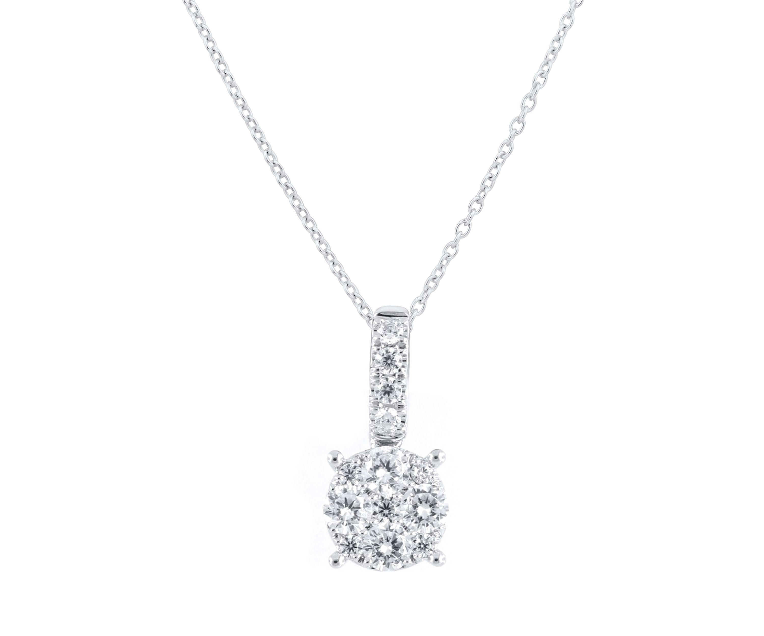 1/2 ct. t.w. Diamond Pendant Necklace with 18" Cable Chain in Sterling Silver