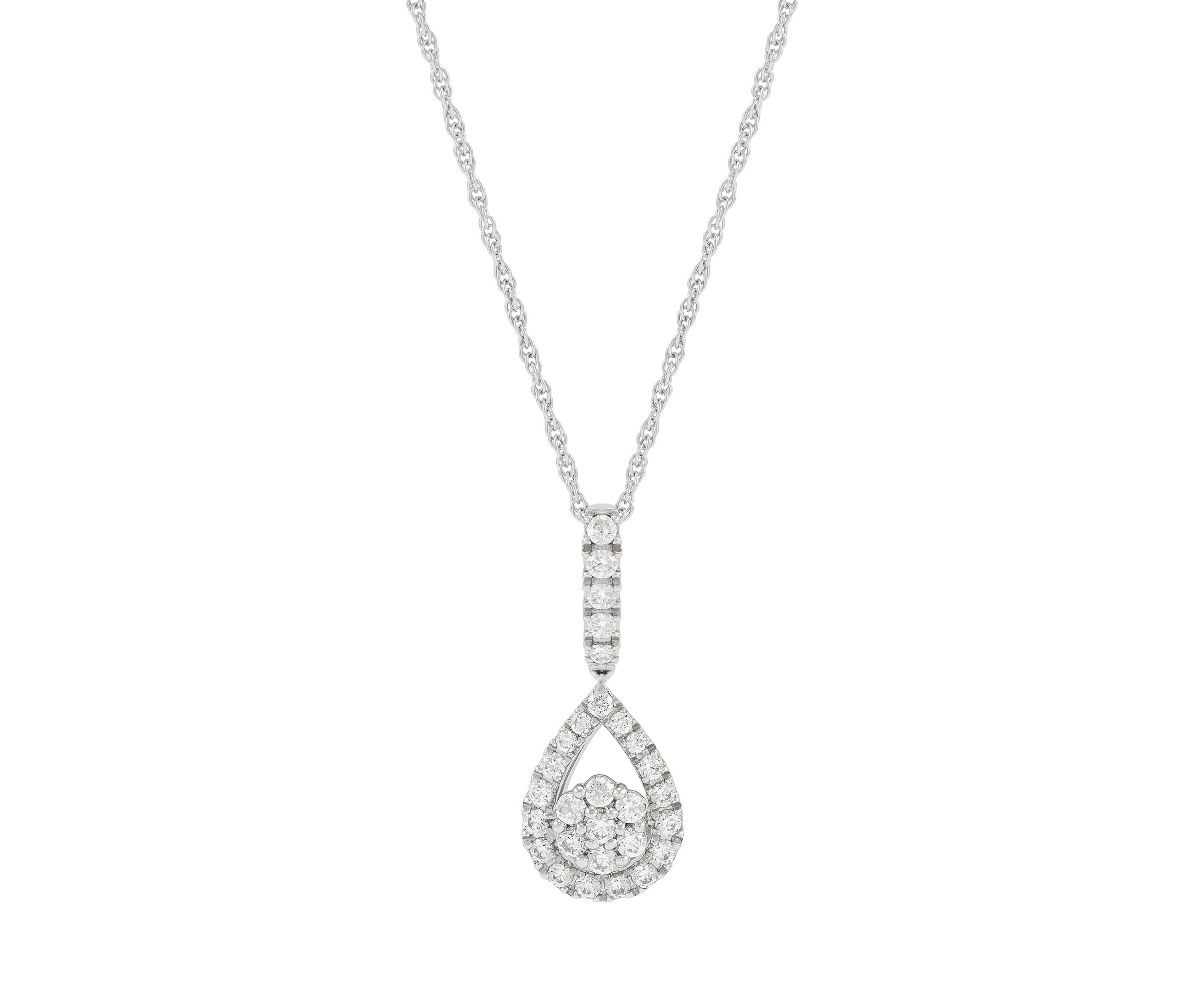 1/2 ct. t.w. Lab Created Diamond Drop Pendant Necklace with 18" Cable Chain in Sterling Silver