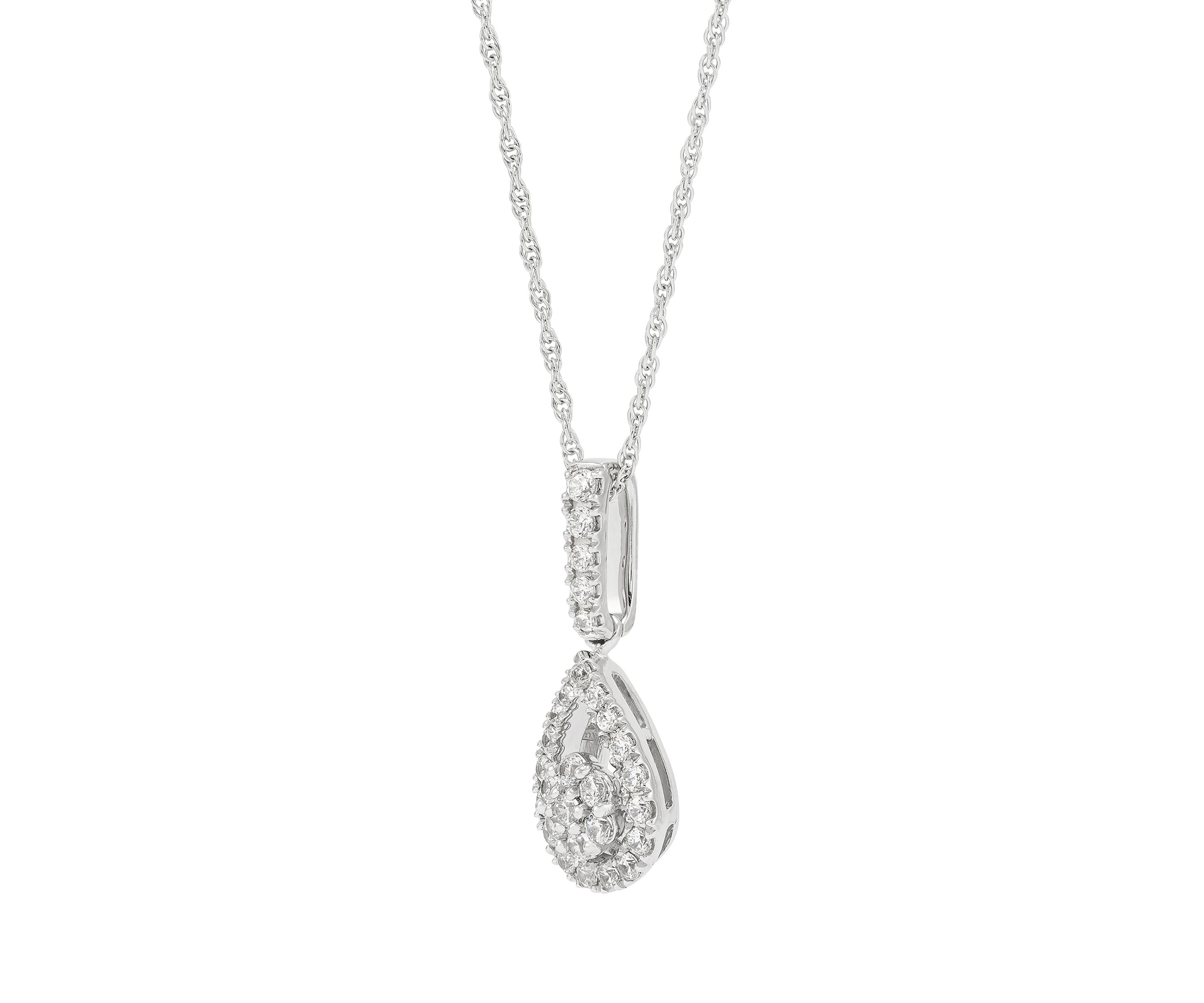 1/2 ct. t.w. Lab Created Diamond Drop Pendant Necklace with 18" Cable Chain in Sterling Silver