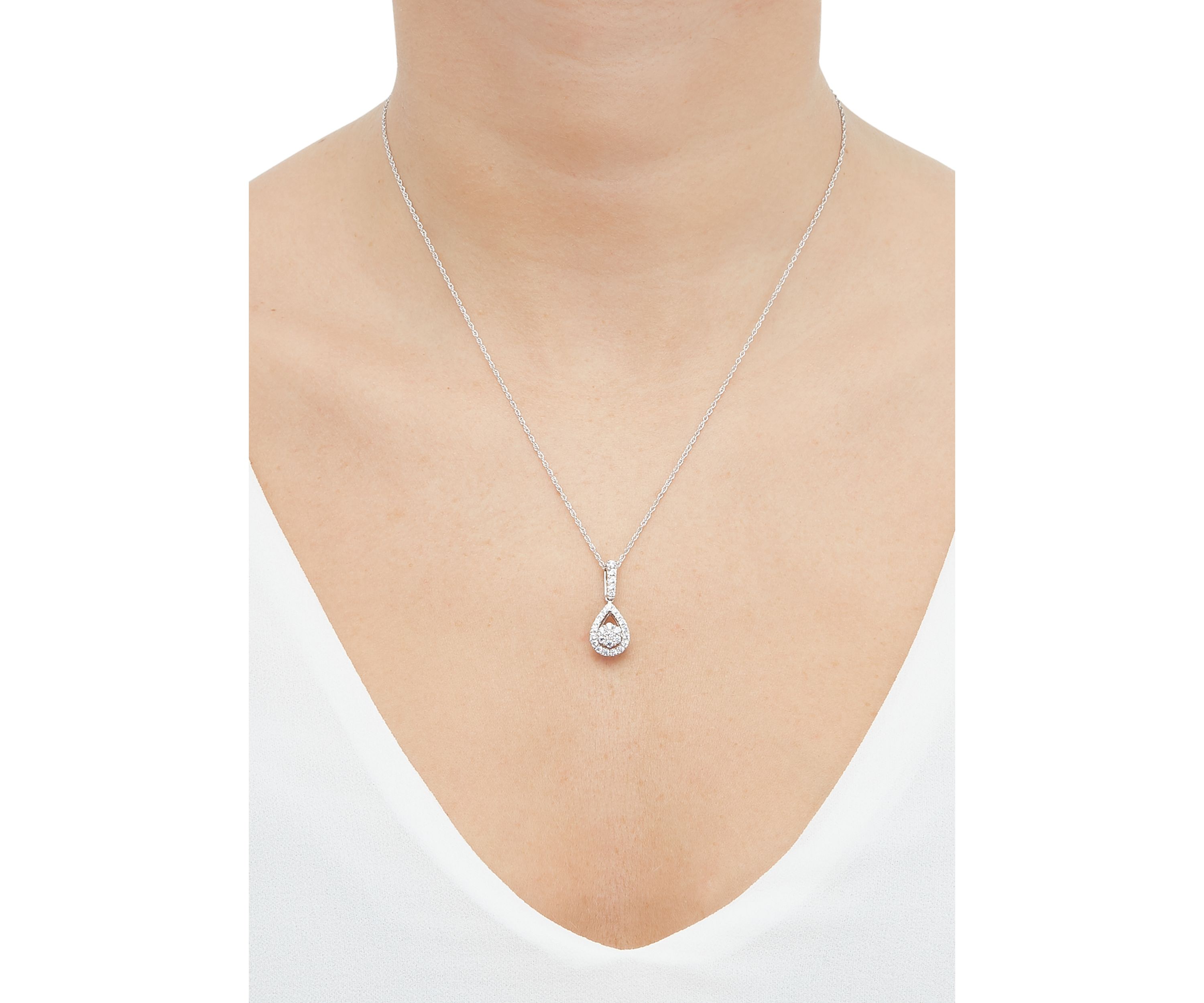 1/2 ct. t.w. Lab Created Diamond Drop Pendant Necklace with 18" Cable Chain in Sterling Silver