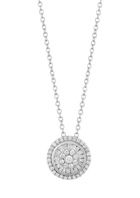 1/2 ct. t.w. Round Diamond Pendant Necklace in Sterling Silver