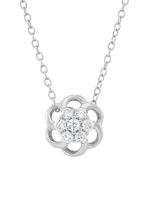 Grown With Love 1/4 ct. t.w. Lab Created Diamond Pendant with 18 Inch Rope Chain in 10K White Gold
