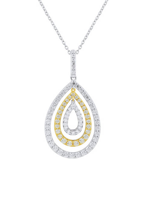 1 ct. t.w. Diamond Necklace in Sterling Silver with 18" Cable Chain