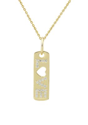 Belk & Co 1/8 Ct. T.w. Diamond Love Necklace In 10K Yellow Gold With 17"" Cable Chain