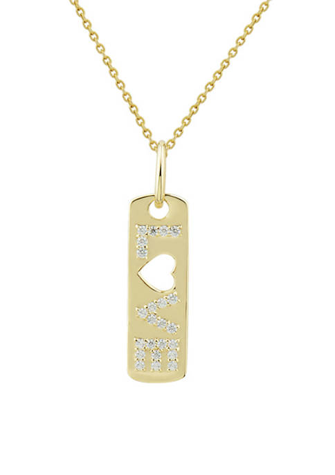 1/8 ct. t.w. Diamond Love Necklace in 10K Yellow Gold with 17" Cable Chain