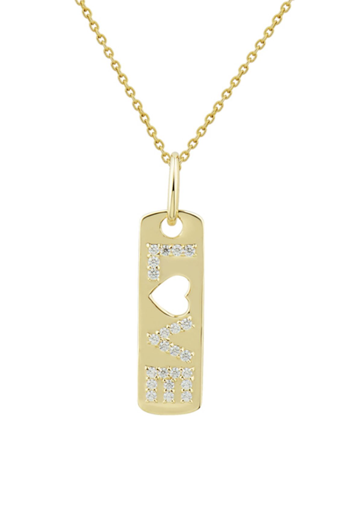 1/8 ct. t.w. Diamond Love Necklace in 10K Yellow Gold with 17" Cable Chain