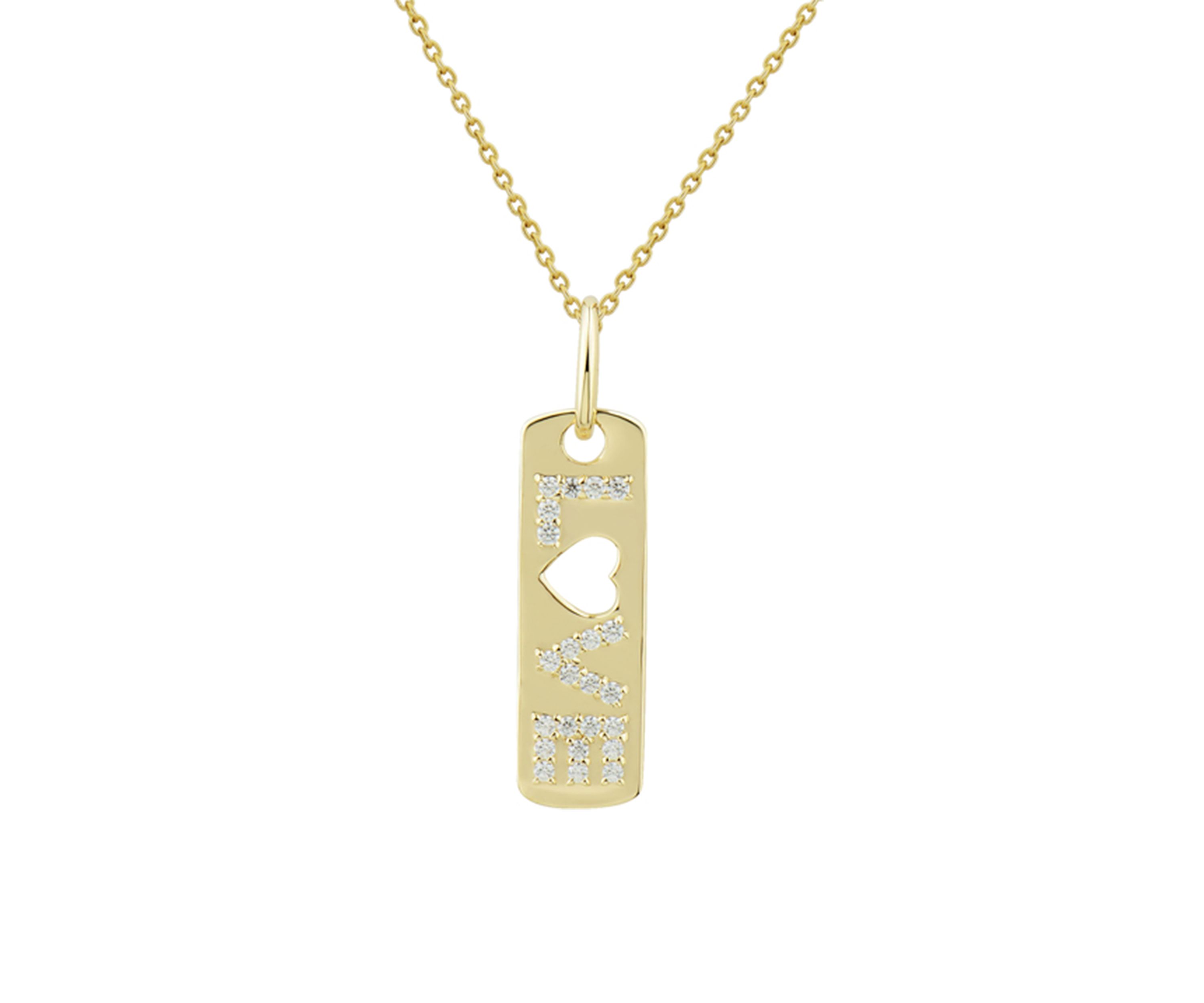 1/8 ct. t.w. Diamond Love Necklace in 10K Yellow Gold with 17" Cable Chain