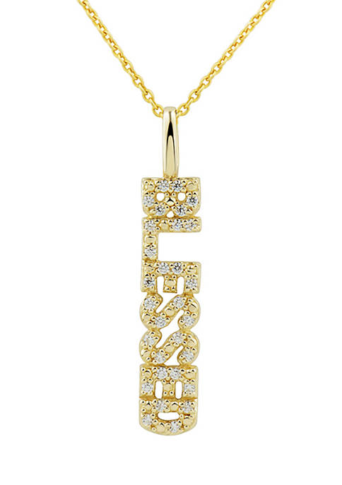  1/10 ct. t.w. Diamond  Pendant with 18 Inch Cable Chain in 10K Yellow Gold