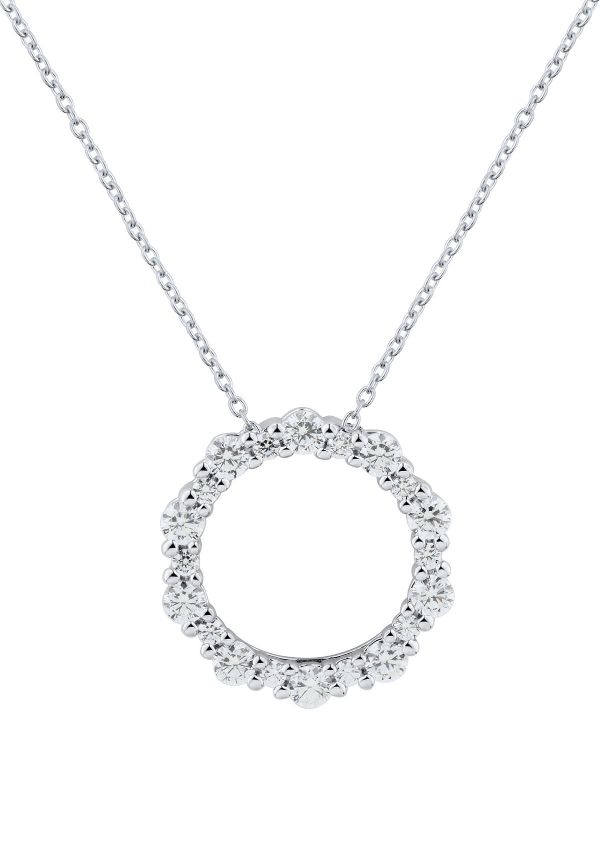 1/2 ct. t.w. Lab Created Diamond Necklace in 10K White Gold with 18" Rope Chain
