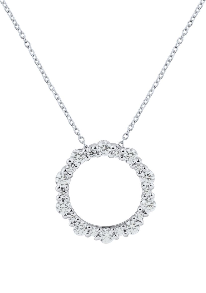 1/2 ct. t.w. Lab Created Diamond Necklace in 10K White Gold with 18" Rope Chain