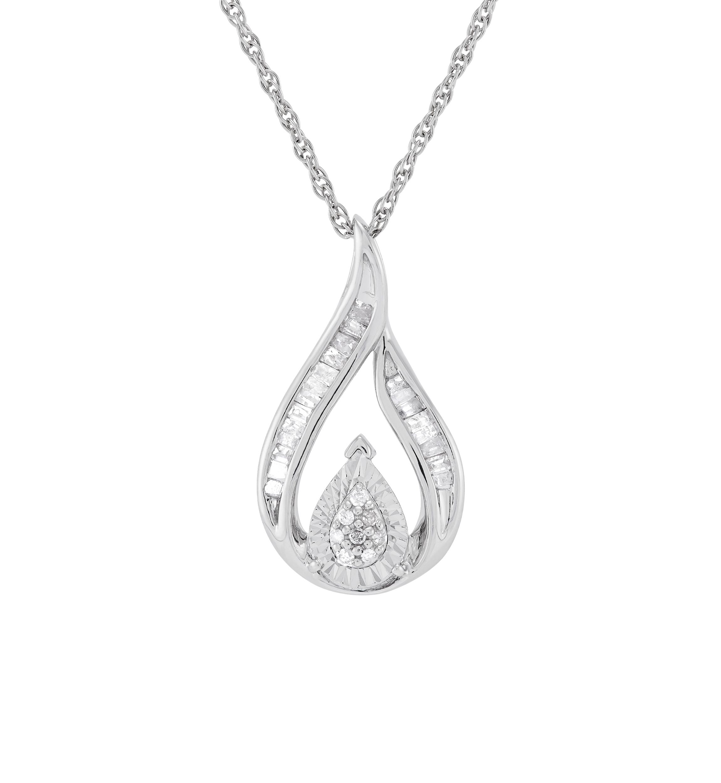 1/4 ct. t.w. Diamond Necklace in Sterling Silver with 18" Cable Chain