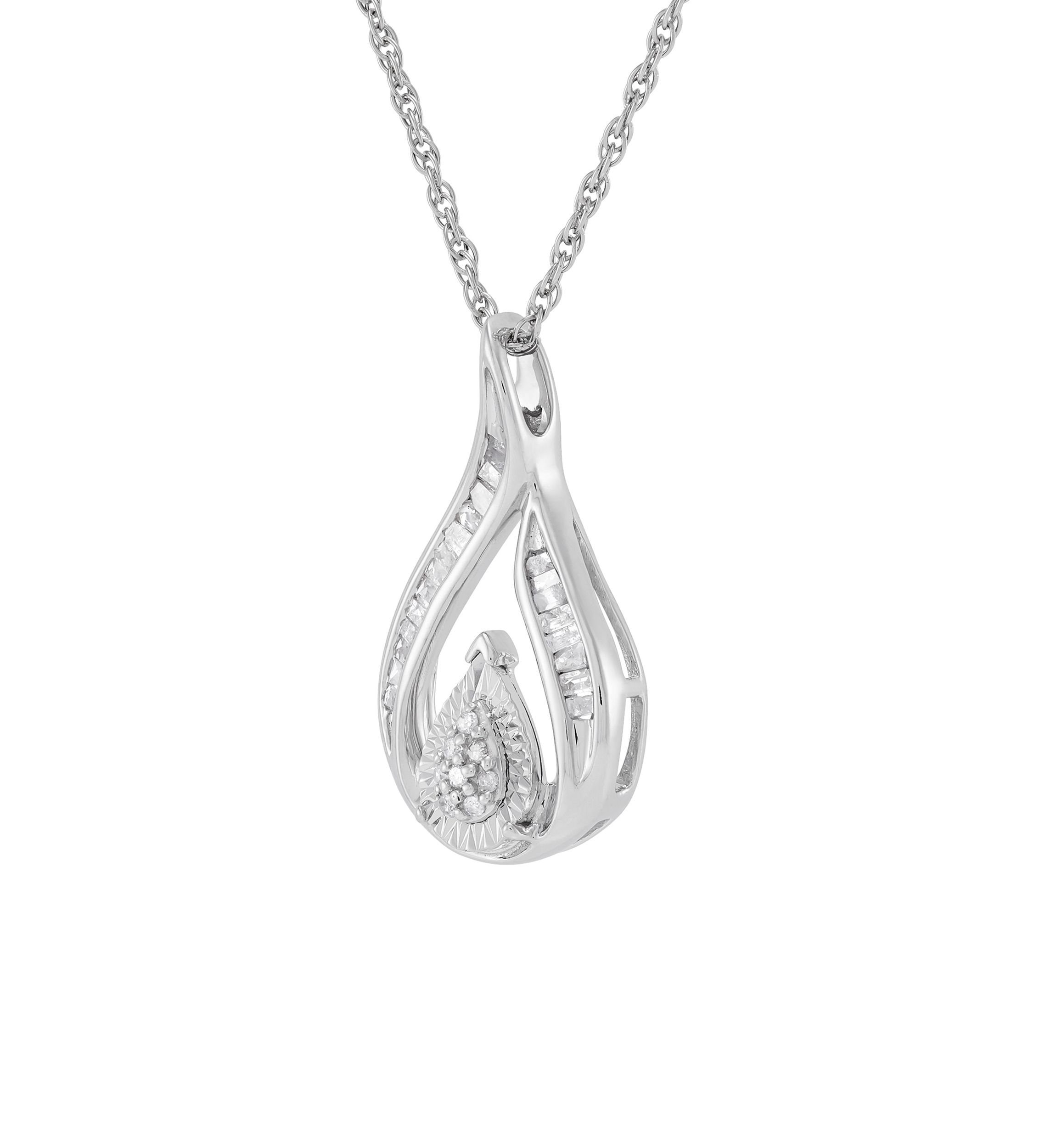 1/4 ct. t.w. Diamond Necklace in Sterling Silver with 18" Cable Chain