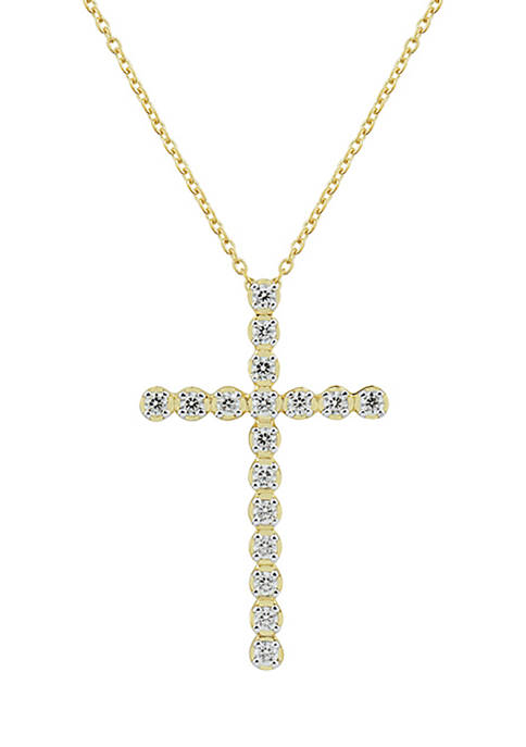 1/4 ct. t.w. Diamond Pendant with 18 Inch Rope Chain in 10K Yellow Gold