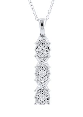 Belk & Co 1/10 Ct. T.w. Diamond Pendant Necklace In Sterling Silver