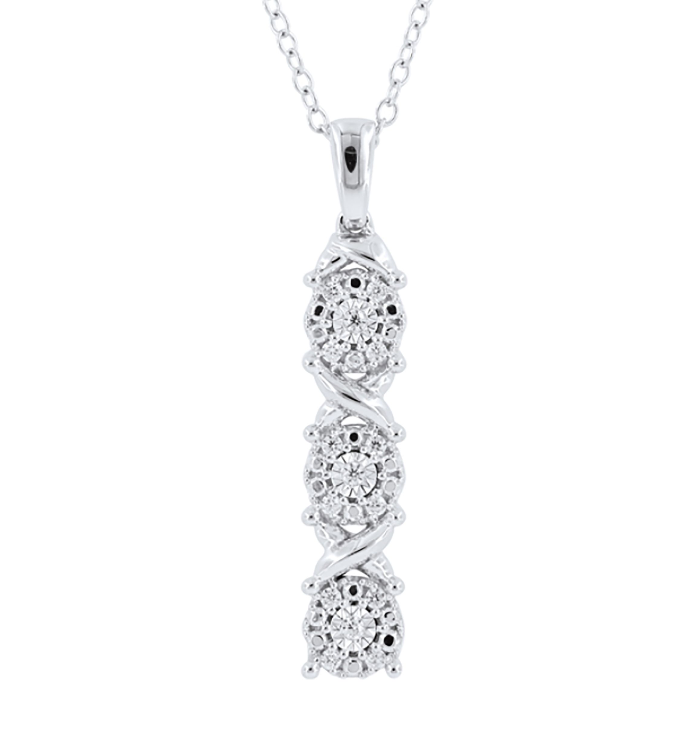 1/10 ct. t.w. Diamond Pendant Necklace in Sterling Silver