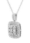  1/2 ct. t.w. Diamond Pendant with 18 Inch Cable Chain Necklace in Sterling Silver 