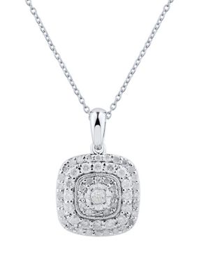 Belk & Co 1/2 ct. t.w. Diamond Necklace in Sterling Silver with 18" Cable Chain