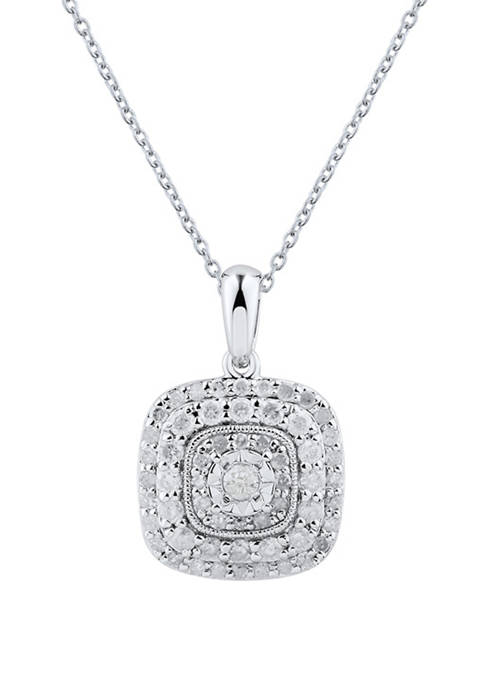 1/2 ct. t.w. Diamond Necklace in Sterling Silver with 18" Cable Chain