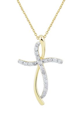 Belk & Co 1/4 Ct. T.w. Diamond Pendant With 18 Inch Rope Chain In 10K Yellow Gold