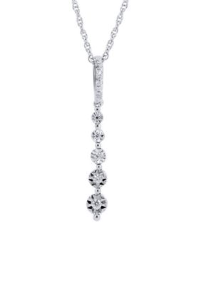 Belk & Co 1/10 ct. t.w. Diamond Necklace in Sterling Silver with 18" Cable Chain