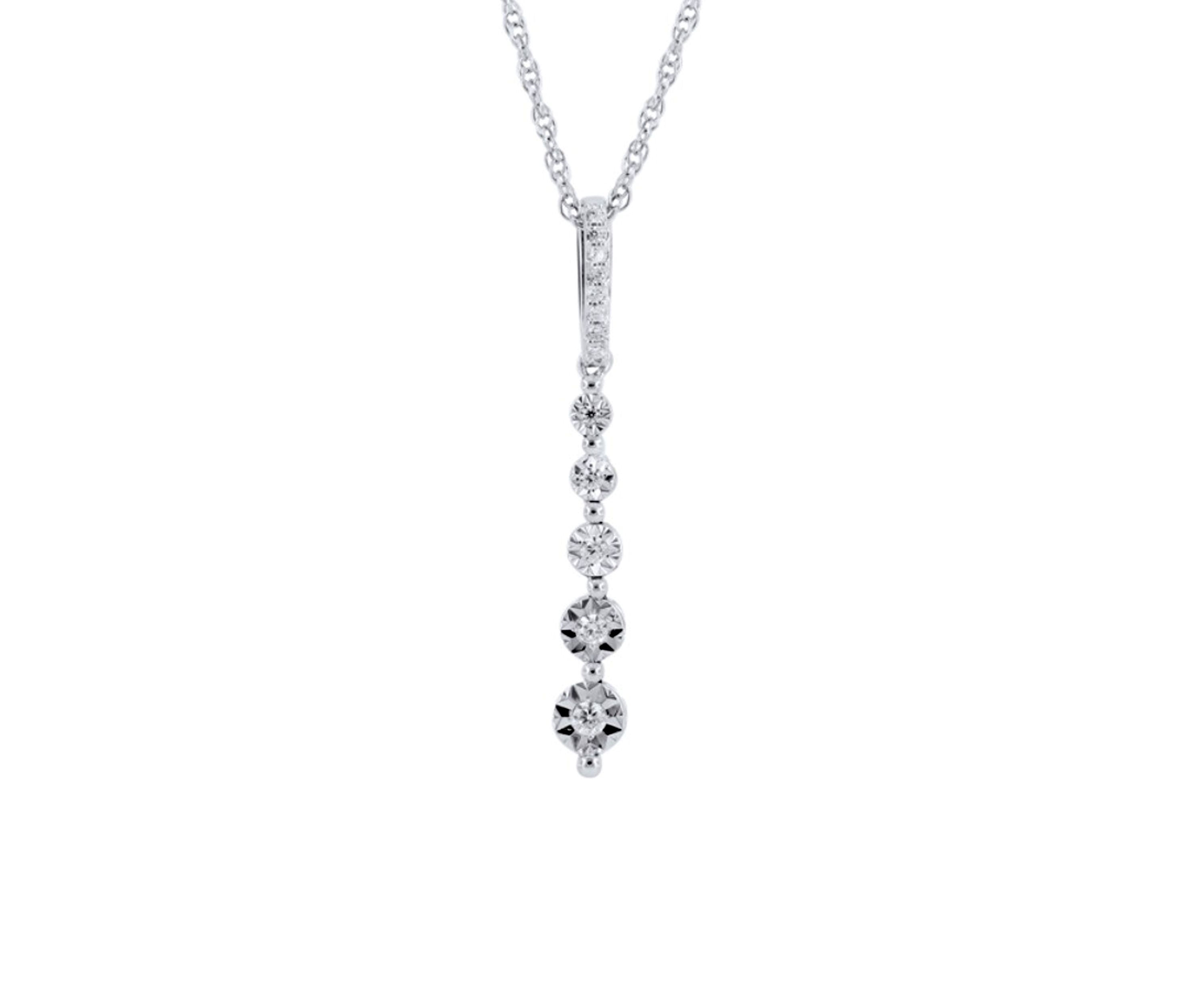 1/10 ct. t.w. Diamond Necklace in Sterling Silver with 18" Cable Chain