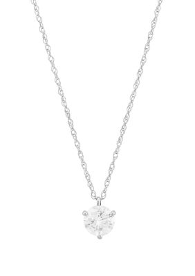 Belk & Co 1/2 ct. t.w. Diamond Necklace in 14K White Gold with 18" Rope Chain