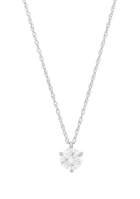 1/2 ct. t.w. Diamond Necklace in 14K White Gold with 18" Rope Chain